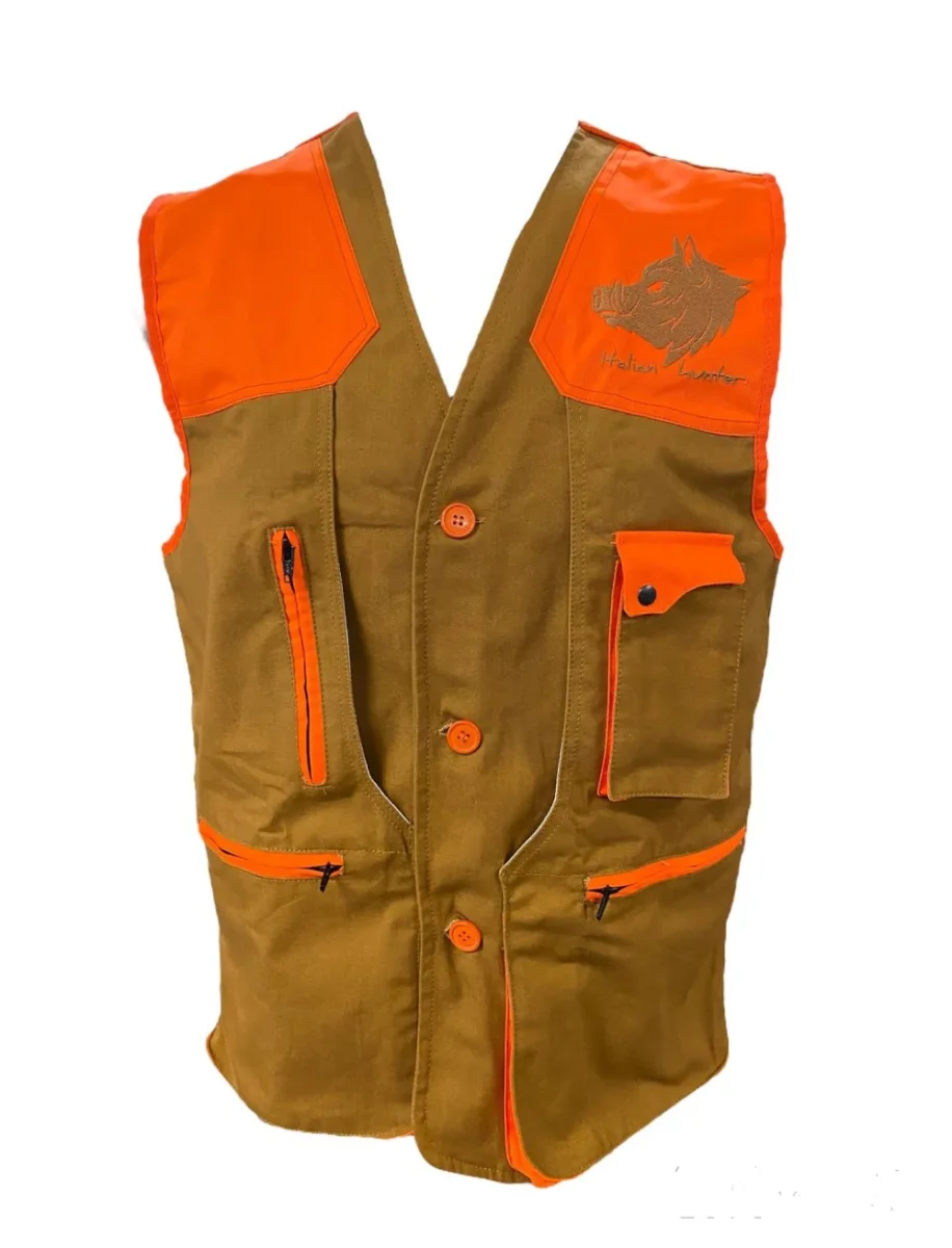 ITALIAN HUNTER GILET IN RESISTENTE CANVAS