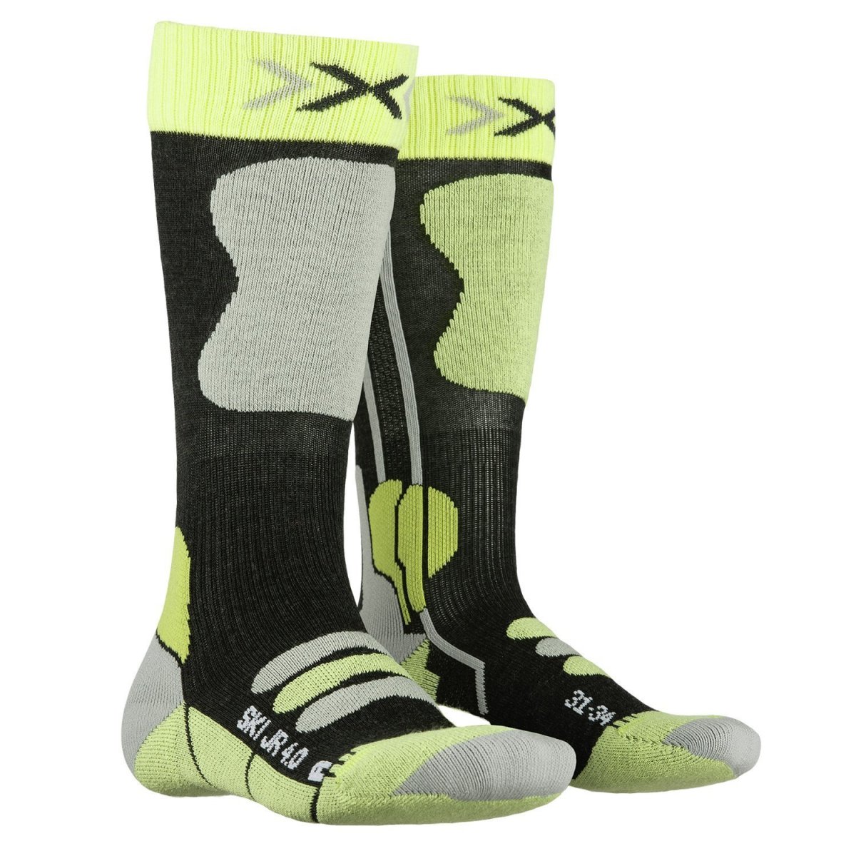 X-BIONIC Calzini sci bambino X-SOCKS® SKI JR 4.0 socks Anthracite/Green Lime