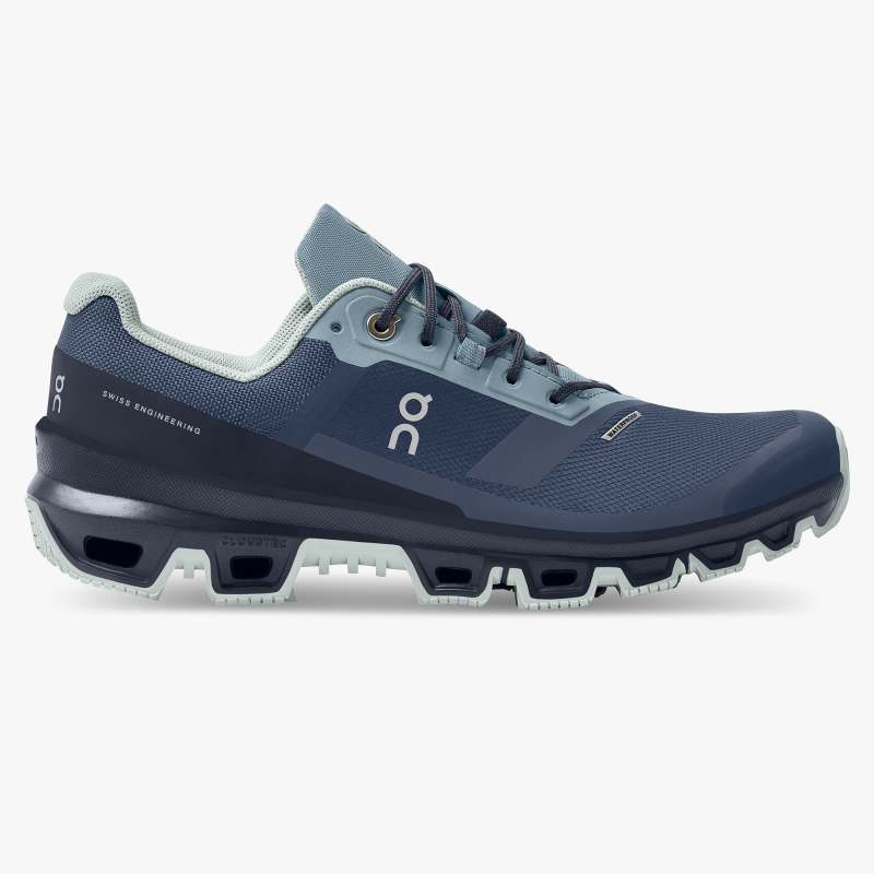 ON Cloudventure waterproof denim midnight scarpe donna trail running