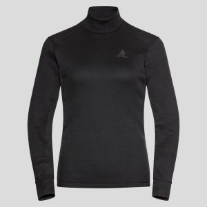 ODLO Intimo termico donna BL TOP TURTLE NECK L/S active warm eco nero