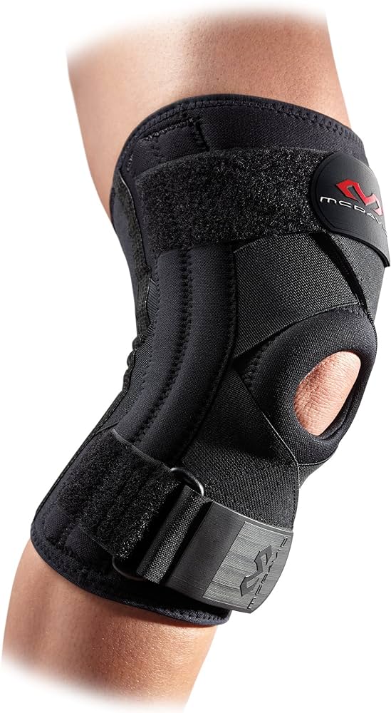 Ginocchiera McDavid 425 R con sistema di articolazione e lacci regolabili nero