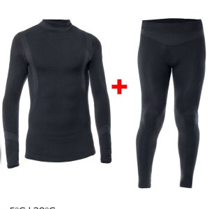 IRON-IC Intimo termico bambino kit t-shirt+panta nero