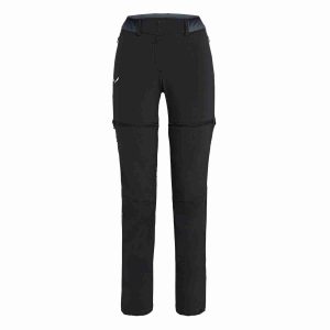 salewa pantaloni donna pedroc durastretch zip-off black