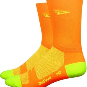 DEFEET calzini bike Aireator arancione fluo-giallo fluo