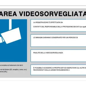 Cartello segnaletico Area sottoposta a videsosorveglianza
