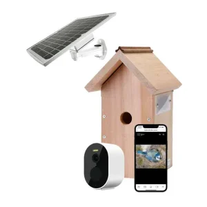 Nido con telecamera senza fili completo di pannello solare