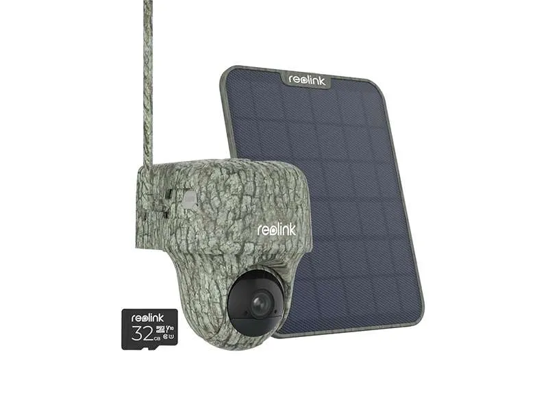 Videocamera Ruotabile Mimetica Reolink Go Ranger PT Completa di Pannello Solare